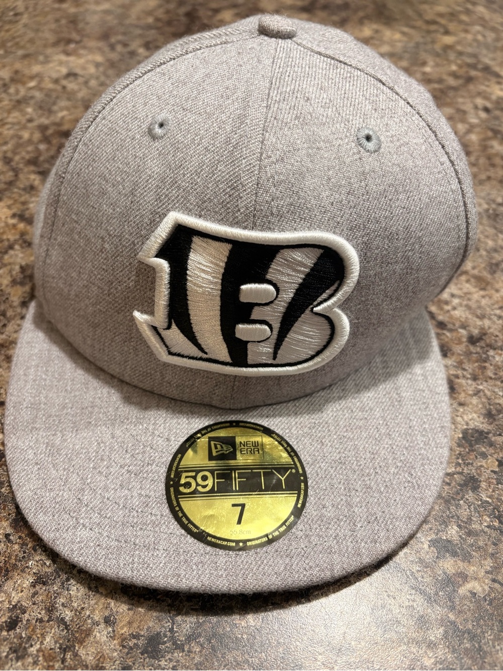 New Era Gray Bengals 59FIFTY Fitted Hat Size 7